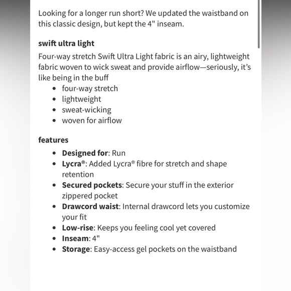 Lululemon Run Times Short II *4" Eternal Wave White / White - Picture 14 of 14